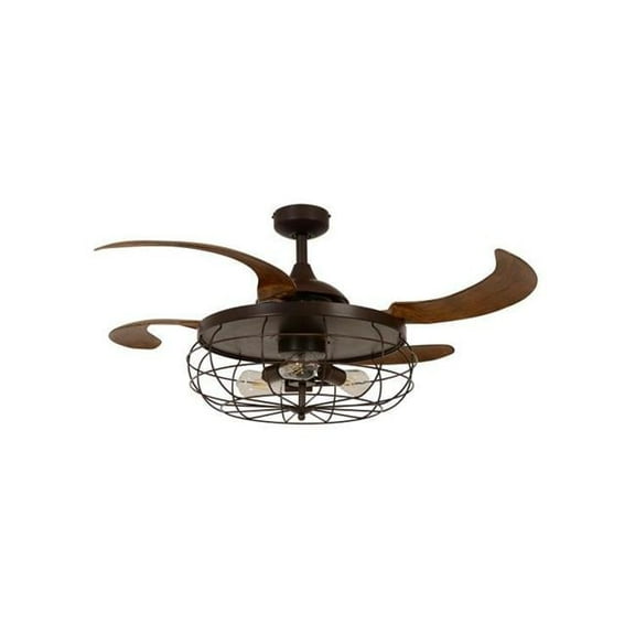 Fanaway 21292101 48 in. Industri Oil Rubbed Bronze & Dark Koa Ceiling Fan with Light