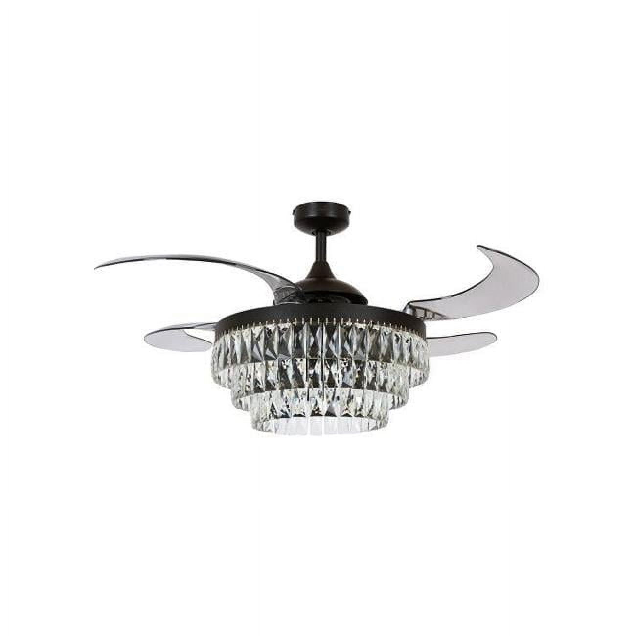 Antique Black 48" Ceiling Fan with Retractable Smoke Blades and LED Light
