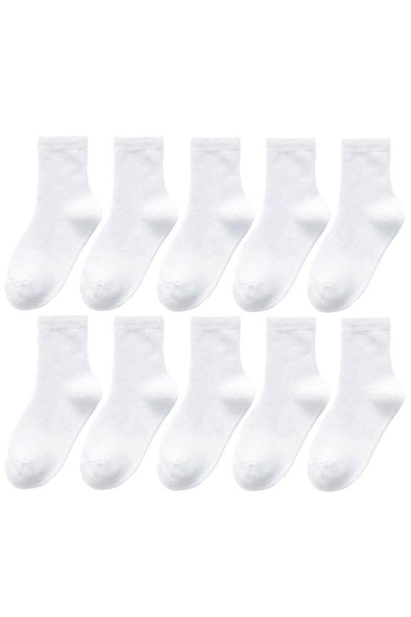 10 PC Kids Socks Soft Breathable Cotton Socks Low Cut Athletic Ankle Socks Casual Workout Short Sock for Girls Boys 1-16 Years