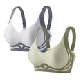 thumbnail image 1 of Fancifize 2 Pcs Womens Wireless Bras Comfortable Push Up Bra Seamless No Underwire Underwear Full Support Workout Everyday Tshirt Bras, 1 of 3