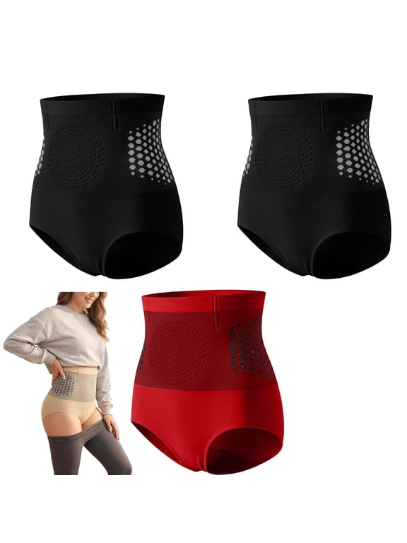 3 Pack Women's Seamless High Waist Shapewear Panties Postpartum Butt Lifting Slimming Briefs