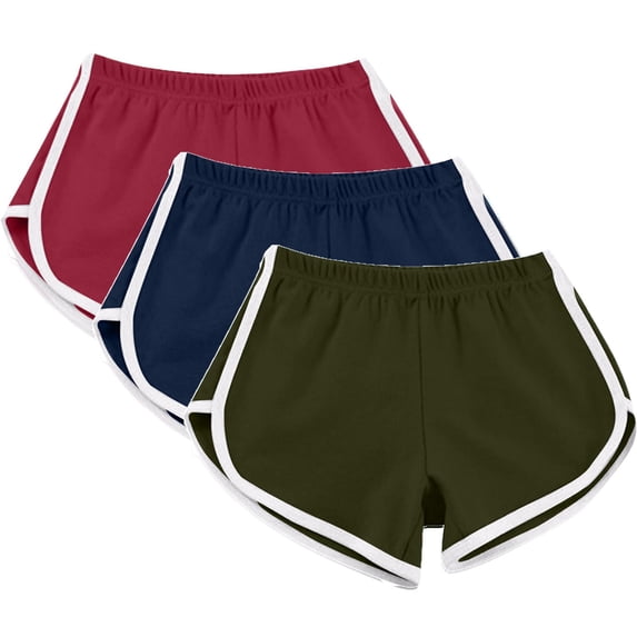 Fancifize 3 Pack Women's Yoga Dance Short Pants Lounge Shorts Summer Athletic Cycling Hiking Sports Shorts for Women