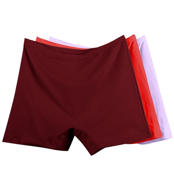 Fancifize 3Pcs Womens Cotton Boxer Briefs High Waisted Soft Full Coverage Underwear Tummy Control Comfort Breathable Panties