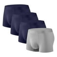 thumbnail image 1 of Fancifize 4 Pack Mens Trunks Underwear Soft Breathable Boxer Briefs with Pouch, Big and Tall Modal Microfiber Trunks Boxer Briefs, 1 of 2