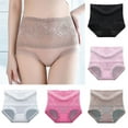 thumbnail image 1 of Fancifize 5-Pack Sexy High Waisted Underwear for Women Breathable Lace Panties Soft Comfort Underwear Panty,L,Multicolor, 1 of 7