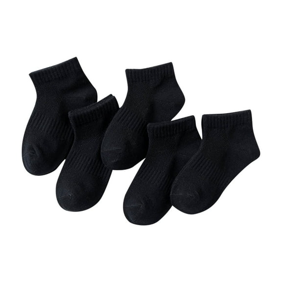 Fancifize 5 Pairs Kids Crew Dress Socks Boys Girls Athletic Crew Ankle Socks Toddler Children Casual Unisex School Socks for Ages 1-12 Years