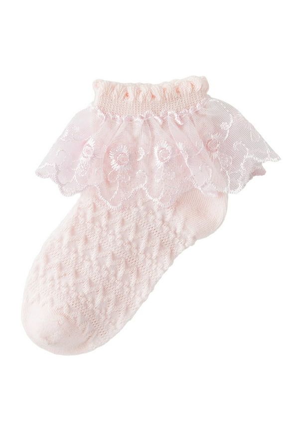 Baby Girls Socks Ruffle Lace Sock Baby Socks Newborn/Infant/Toddlers/Kids Frilly Summer Thin Dress Socks SIZE 1-13Y