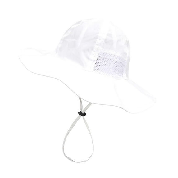 Fancifize Baby Wide Brim Sun Hat (4M-6Y) - Breathable Mesh Summer Bucket Hat with Drawstring for Beach & Daily Use