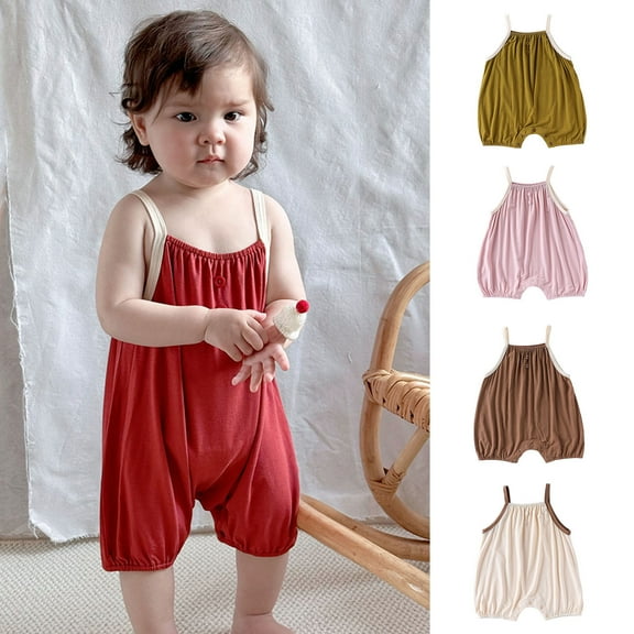 Fancifize Baby's Modal Tank Romper 3-24M - Stretchy Sleeveless Jumpsuit Cool & Comfortable Lounge Wear