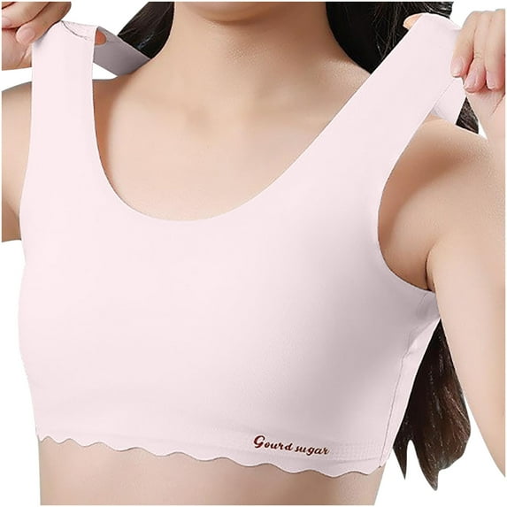 Fancifize Big Girls' Sports Bra with Breathable Pads Girls Training Bra Teen Bras Everyday Big Kids Seamless Padded Bra 12 13 14 15 Years