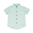 thumbnail image 1 of Fancifize Boys Button-Down Uniform Shirts Semi Formal Dress Tops Striped Boys Short Sleeve Casual Shirt for 3-12Y, 1 of 3
