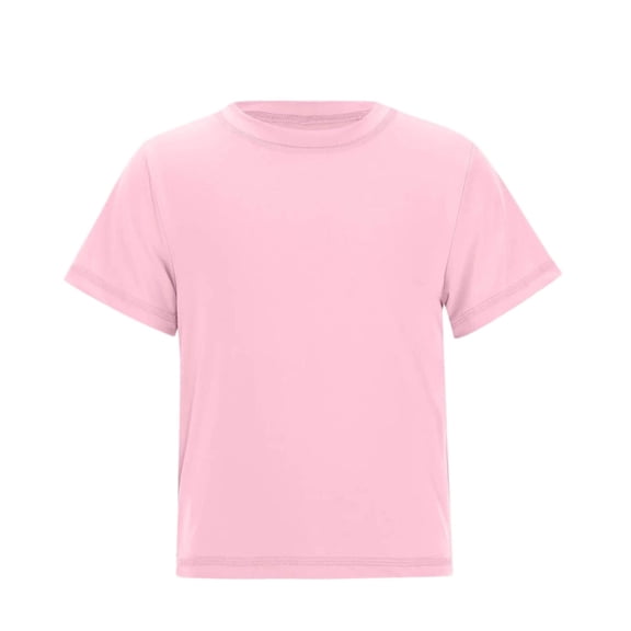 Fancifize Boys Girls Casual Tshirts Kids Summer Dry Fit Short Sleeve Crewneck Solid Color Tops 5-15 Years