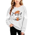 thumbnail image 1 of Fancifize Boys Girls Cute Ghost Graphic Fleece Sweatshirts, Halloween Holiday Print Pullover Tops for Kids 2-15 Years, 1 of 6