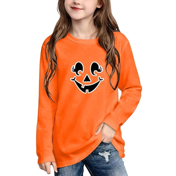 Fancifize Boys Girls Halloween Graphic Shirts, Glow in The Dark Print Spooky T-Shirt for Tween, Holiday Party Fall Pullover Tops