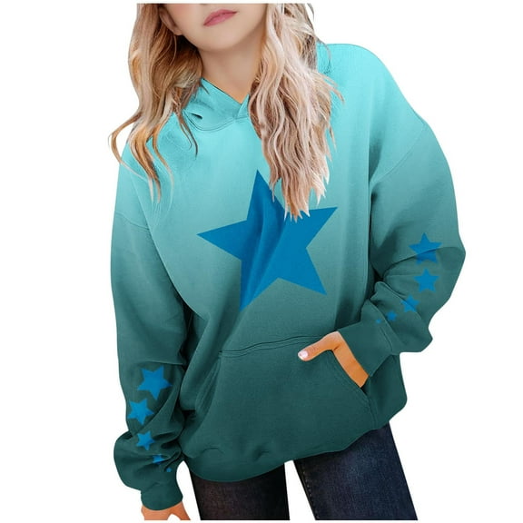 Fancifize Boys Girls Hoodie Fleece Sweatshirt Fashion Print Pullover Color Block Top Loose Fit Fall Winter Outdoor Outfits with Kangaroo Pocket for Kid