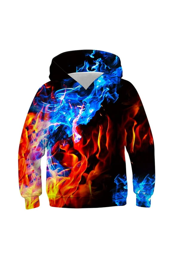 Boys Hoodies for Kids 3D Graphic Printed Hooded Sweatshirt Pullover Hoody Casual Long Sleeve Sweatshirt with Pockets 4-14 Years