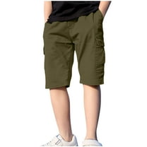 Fancifize Boys' Relaxed Fit Camo Cargo Shorts - Stretchy Waistband Loose Casual Shorts, 4-Pocket Design for Hiking, School, or Daily Wear 4-15Y
