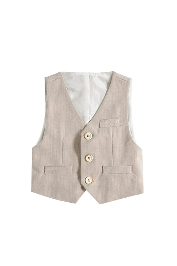 Boys Waistcoat Vest, Lightweight Sleeveless Jacket for Formal Occasions & Summer Outfits, Breathable Fabric (Ages 1-14 Years)