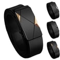 thumbnail image 1 of Fancifize Business Belt for Men Classic Automatic Ratchet Buckle Black Faux Leather Waistband Belts for Dress Long 43.31'', 1 of 6