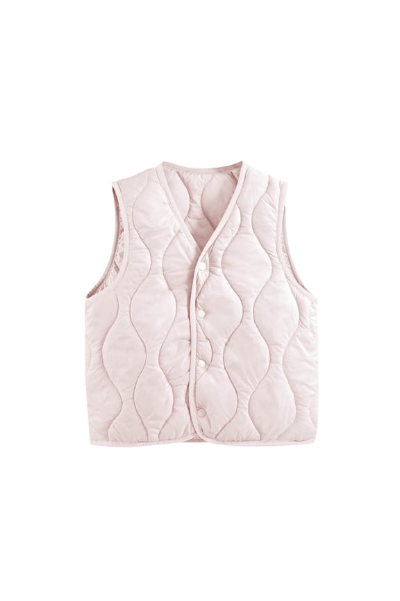 Button Down Quilted Vest for Boys Kids Cotton Warm Sleeveless Jackets Teens Lightweight Outerwear 4-15 Years