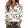 thumbnail image 1 of Fancifize Button Down Shirts for Women Dressy Casual Tops Floral Printed Long Sleeve Blouse Business Casual Work Tops, 1 of 6