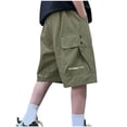 thumbnail image 1 of Fancifize Boys Lightweight Cargo Shorts Knee Length Wide leg Hiking Shorts Loose Outdoor Camping Trail Shorts Sizes 5-15Y, 1 of 3