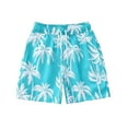 thumbnail image 1 of Fancifize Boys Swim Trunks Beach Shorts Palm Print Drawstring Elastic Casual Shorts for Pool Parties Sizes 3-13Y, 1 of 3
