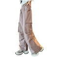thumbnail image 1 of Fancifize Girls Parachute Cargo Pants Multi Pocket Joggers Pants Casual Baggy Trousers Streetwear Sizes 5-16Y, 1 of 5