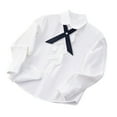 thumbnail image 1 of Fancifize Girls White Blouse Long Sleeve Button Down Shirt School Uniform Outfit Spring Fall Collared Top with Bowknot 3-16Y, 1 of 4
