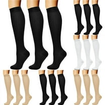 Fancifize Compression Socks for Women Circulation (3 Pairs) Casual Cotton Socks Support for Athletic Running Cycling Travel