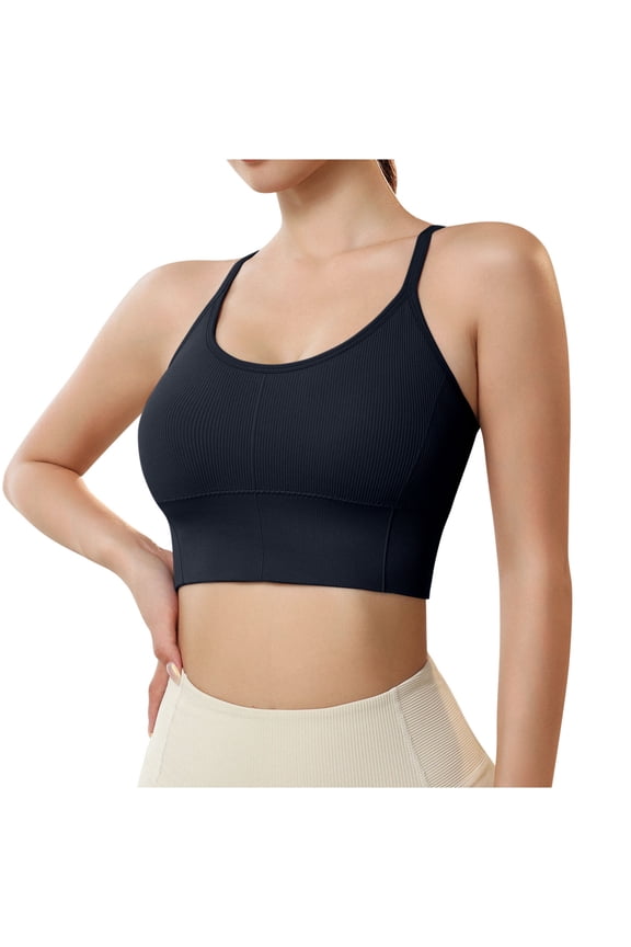 Summer Clearnce Compression Wirefree High Support Sports Bra for Women Padded Everyday Bras Quick Dry Breathable Workout Running Yoga Bra