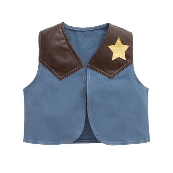 Fancifize Cowboys Vest for Boys Western Sleeveless Jacket Kids Halloween Party Holiday Open Front Waistcoat 1-11 Years
