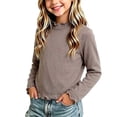thumbnail image 1 of Fancifize Cute Basic Shirts for Girls Mock Neck Long Sleeve Pullover Tops Cotton Solid Color Layered Undershirts 0-10 Years, 1 of 5