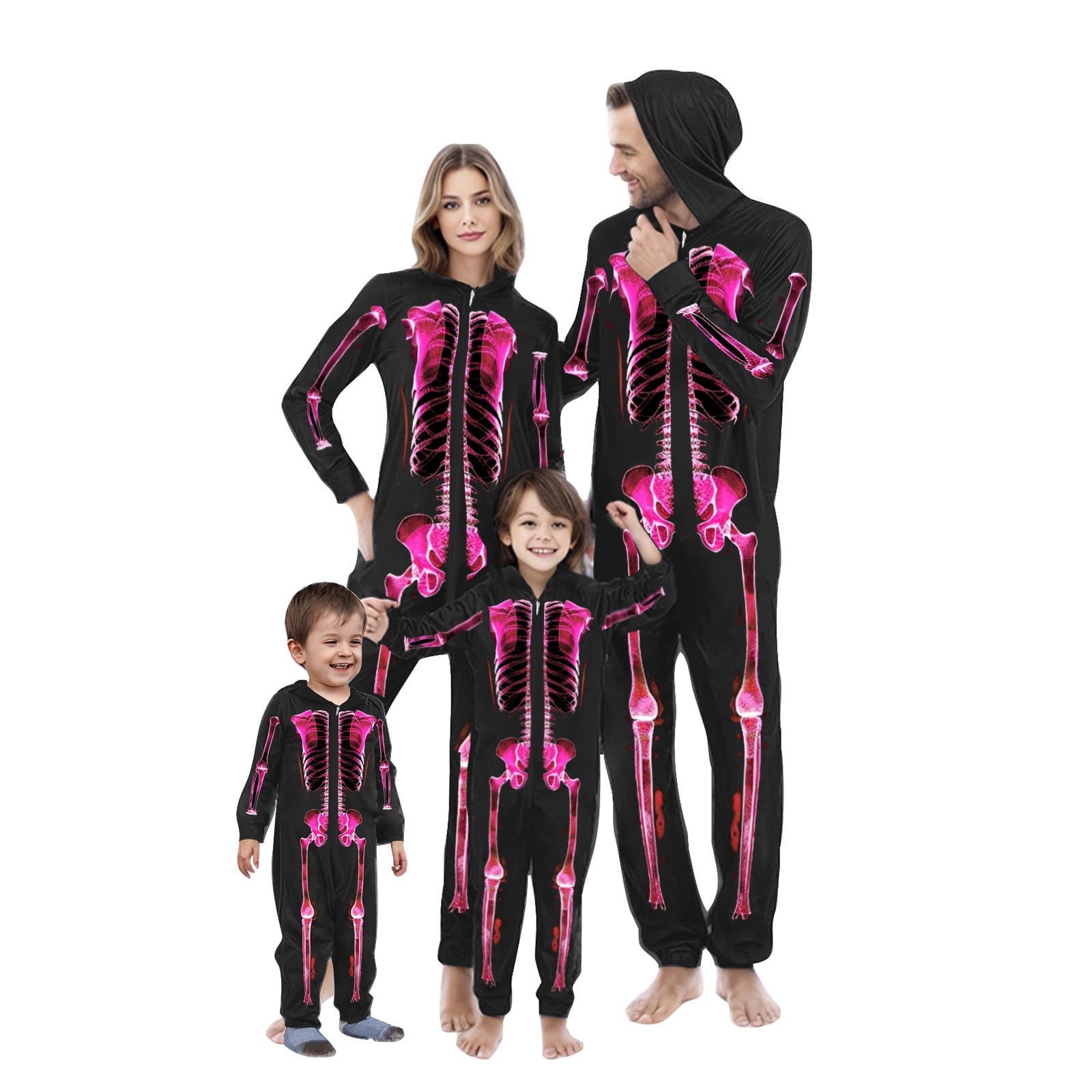 Fancifize Family Matching Halloween Pajamas Set, Halloween Skeleton