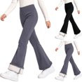 thumbnail image 1 of Fancifize Fleece Lined Flare Pants for Girls Winter Warm Yoga Leggings Teens Workout Cozy Bell Bottom Trousers, 1 of 6