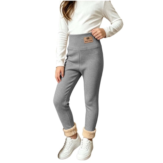 Fancifize Fleece Lined Leggings for Girls High Waist Cotton Blend Legging Pants Winter Thermal Yoga Tights, 2-15 Years