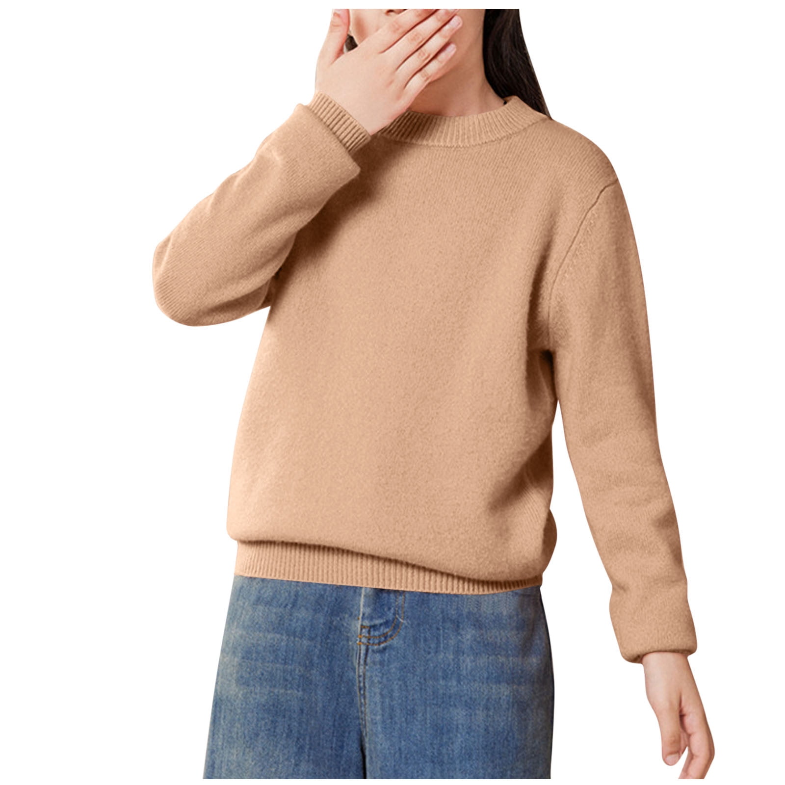 Yeshire Women's Long Sleeve Turtleneck Sweater - Loose Fit Knit Pullover Top (Pink, Small)