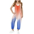 thumbnail image 1 of Fancifize Girl's V Neck Sleeveless Jumpsuits Color Block Spaghetti Straps Harem Long Pants Rompers With Pockets Kids Casual Overalls Pants 5-14Y, 1 of 8
