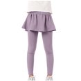 thumbnail image 1 of Fancifize Girls 2-in-1 Leggings with Skirt Attached, Summer Solid Color Play Outfit, Stretchy & Breathable for Playground (Ages 4-13 Years), 1 of 7