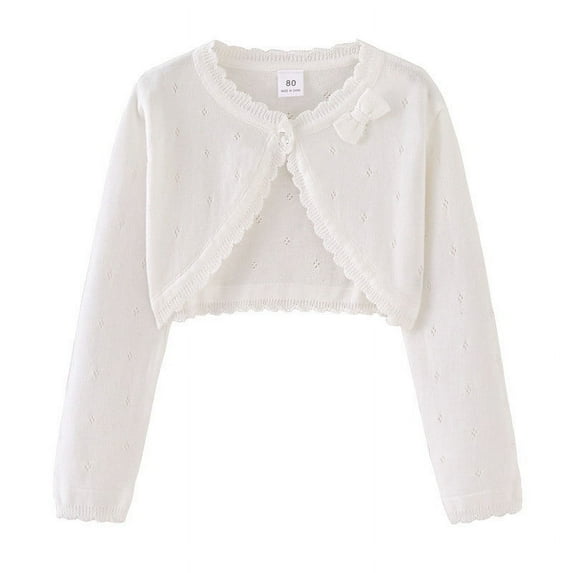 Fancifize Girls Bolero Cardigan Cute Long Sleeve Button Cropped Sweater Knit Shrug Top Outwear