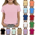 thumbnail image 1 of Fancifize Girls Boys Casual Short Sleeve Shirts Crew Neck Athletic Quick Dry Tops Kids Summer Comfy Active Clothes 3-12 Years, 1 of 4
