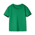 thumbnail image 1 of Fancifize Girls Boys Crew Neck Shirts Casual Short Sleeve Basic Tops Lightweight Summer School Athletic Clothes for Kids 2-12 Years, 1 of 3