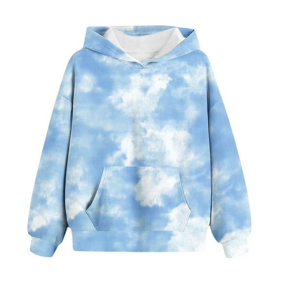 Fancifize Girls Boys Fleece Sweatshirt Tie-Dye Pullover Hoodies Long Sleeve Sweatshirts Fall Trendy Casual Tops Outfits for Kids