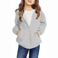 thumbnail image 1 of Fancifize Girls Boys Oversized Zip up Hoodies Fleece Sweatshirt Long Sleeve Fall Loose Jacket Preppy Trendy Coats with Pockets, 1 of 5