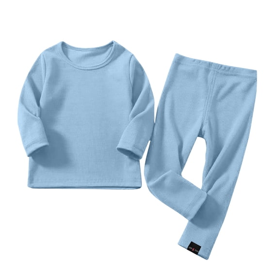 Fancifize Girls Boys Ribbed Lounge Sets Casual Long Sleeve Shirts Straight Leg Pants 2 Piece Loungewear Outfits