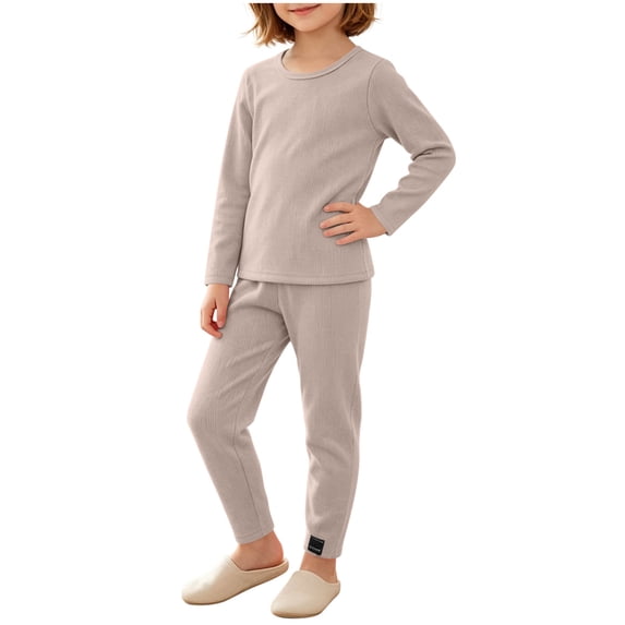 Fancifize Girls Boys Ribbed Lounge Sets Casual Long Sleeve Shirts Straight Leg Pants 2 Piece Loungewear Outfits