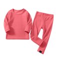 thumbnail image 1 of Fancifize Girls Boys Ribbed Lounge Sets Casual Long Sleeve Shirts Straight Leg Pants 2 Piece Loungewear Outfits, 1 of 6