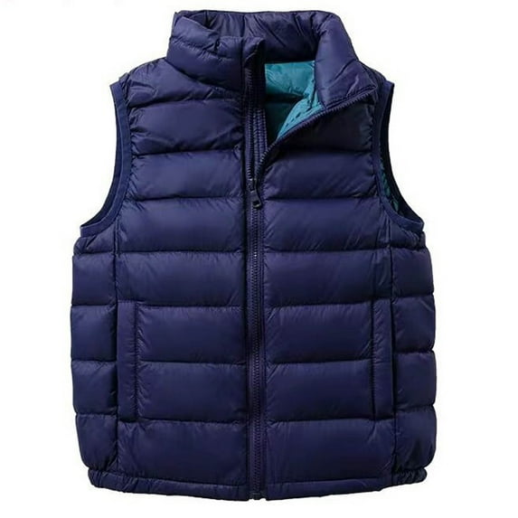 Fancifize Girls Boys Winter Puffer Vest Lightweight Full Zip Sleeveless Jacket Kids Fall Winter Casual Outwear with Pocket 3-15 Years