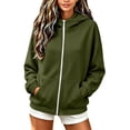 thumbnail image 1 of Fancifize Girls Cozy Fleece Hoodie Jacket Full Zip Long Sleeve Hooded Sweatshirt Teens Kids Fall Lightweight Tops with Pockets, 1 of 7
