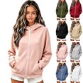 thumbnail image 1 of Fancifize Girls Cozy Fleece Hoodie Jacket Full Zip Long Sleeve Hooded Sweatshirt Teens Kids Fall Lightweight Tops with Pockets, 1 of 7